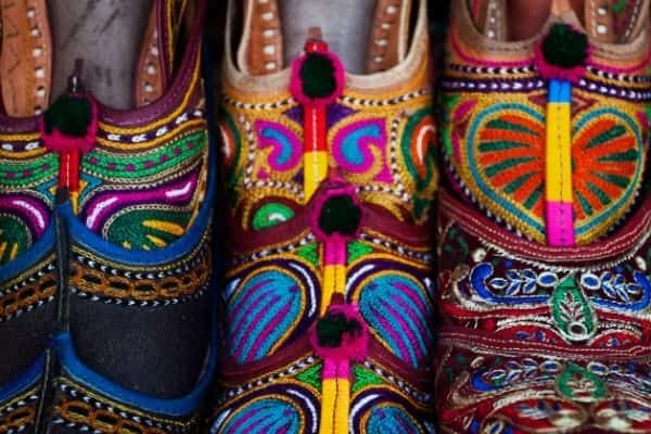 Hand crafted shoes in Rajasthan